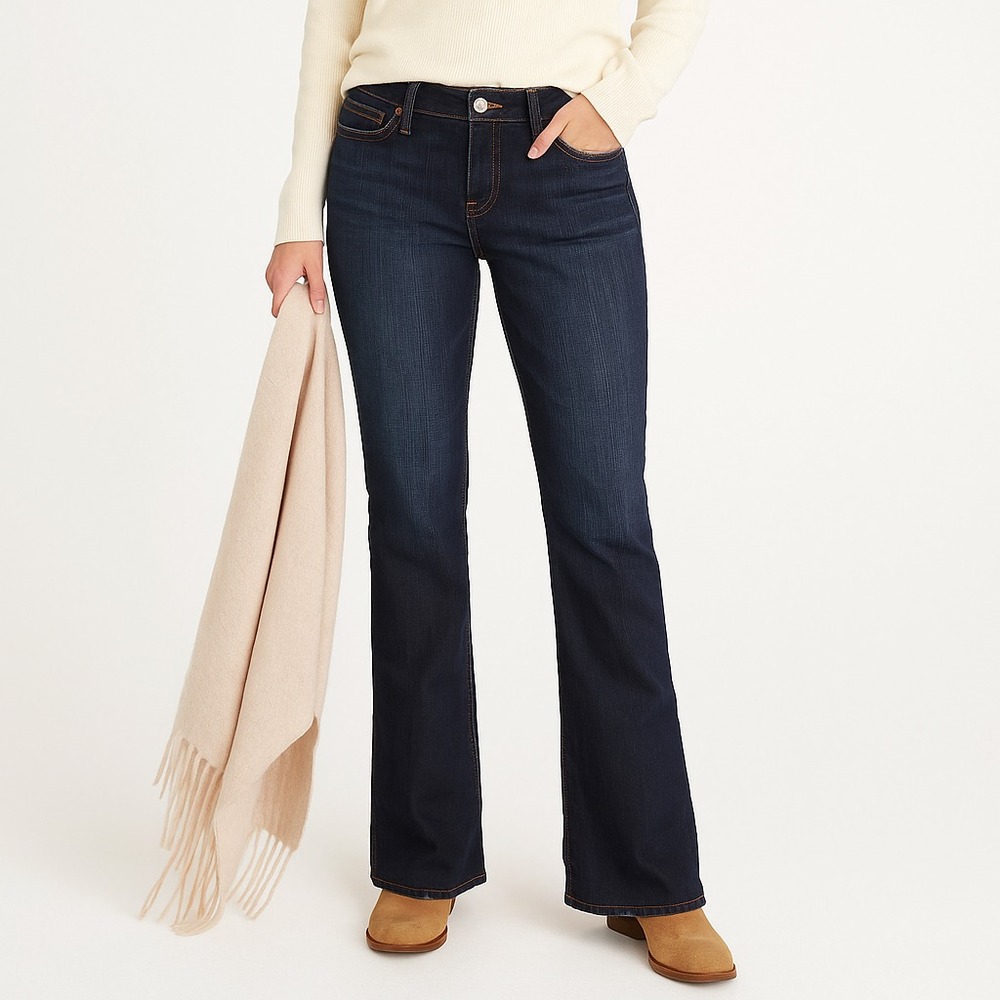 Lucky Brand Womens 4/27 Dark Wash Low Rise Bootcut Jeans Classic Retro Denim
